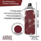 The Army Painter Color Primer Spray Paint, Plate Mail Metal, 400ml, 13.5oz - Acrylic Spray Undercoat for Miniature Painting - Spray Primer for The Army Painter