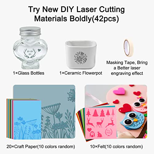  Csyidio 220 PCS Engraving Material Box, DIY Materials Apply to  All Laser Engravers with Instructions, Laser Engraving Supplies Including  Acrylic Sheet, Metal Materials, Wood Materials