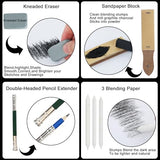 LUCYCAZ Drawing Kit - 55pcs Sketching Kit, Art Supplies for Adults with Drawing Pencils, Charcoal Pencils and Sketchpad, Drawing Supplies for Artist LUCYCAZ