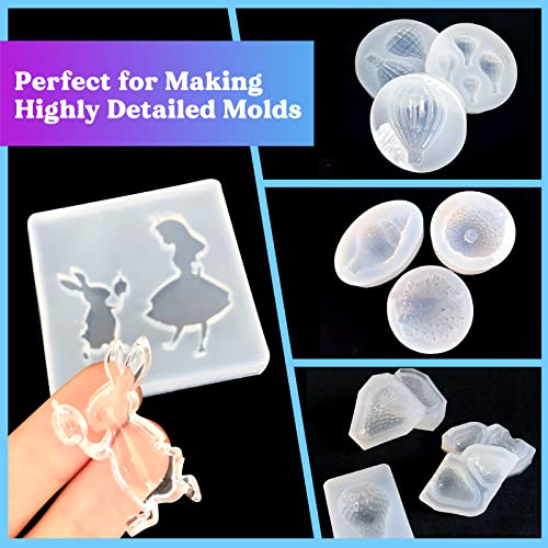 LET'S RESIN Silicone Mold Making Kit 63.48oz/3.968lbs,Non-Toxic Mold Making Silicone Rubber,Silicone Mold Maker,Clear Liquid Molding Silicone Kit for - WoodArtSupply