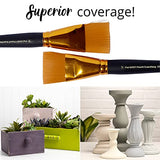 Plaid 50557E Flat Brush, (2-Piece), Gold Taklon Plaid