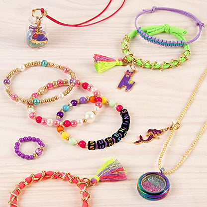 Make it Real - Mega Jewelry Studio - DIY Bead Necklace and Bracelet Making Kit for Tween Girls - Arts and Crafts Kit with Beads and Charms for Unique
