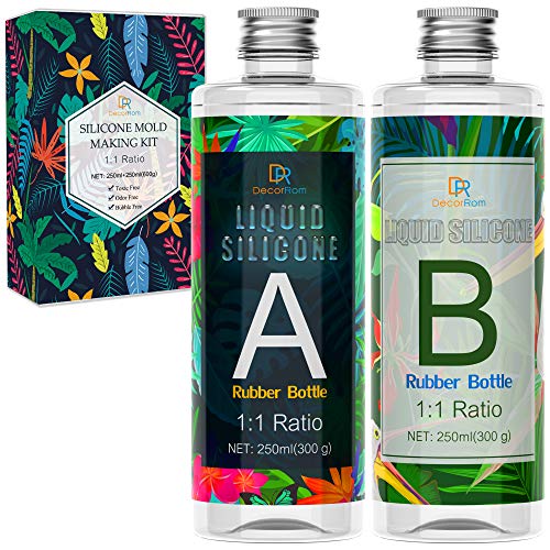 Silicone Mold Making Kit - Liquid Translucent Silicone Rubber for Silicone Molds Making - Easy 1:1 Mixing Ratio Silicone for DIY Resin Molds, DecorRom