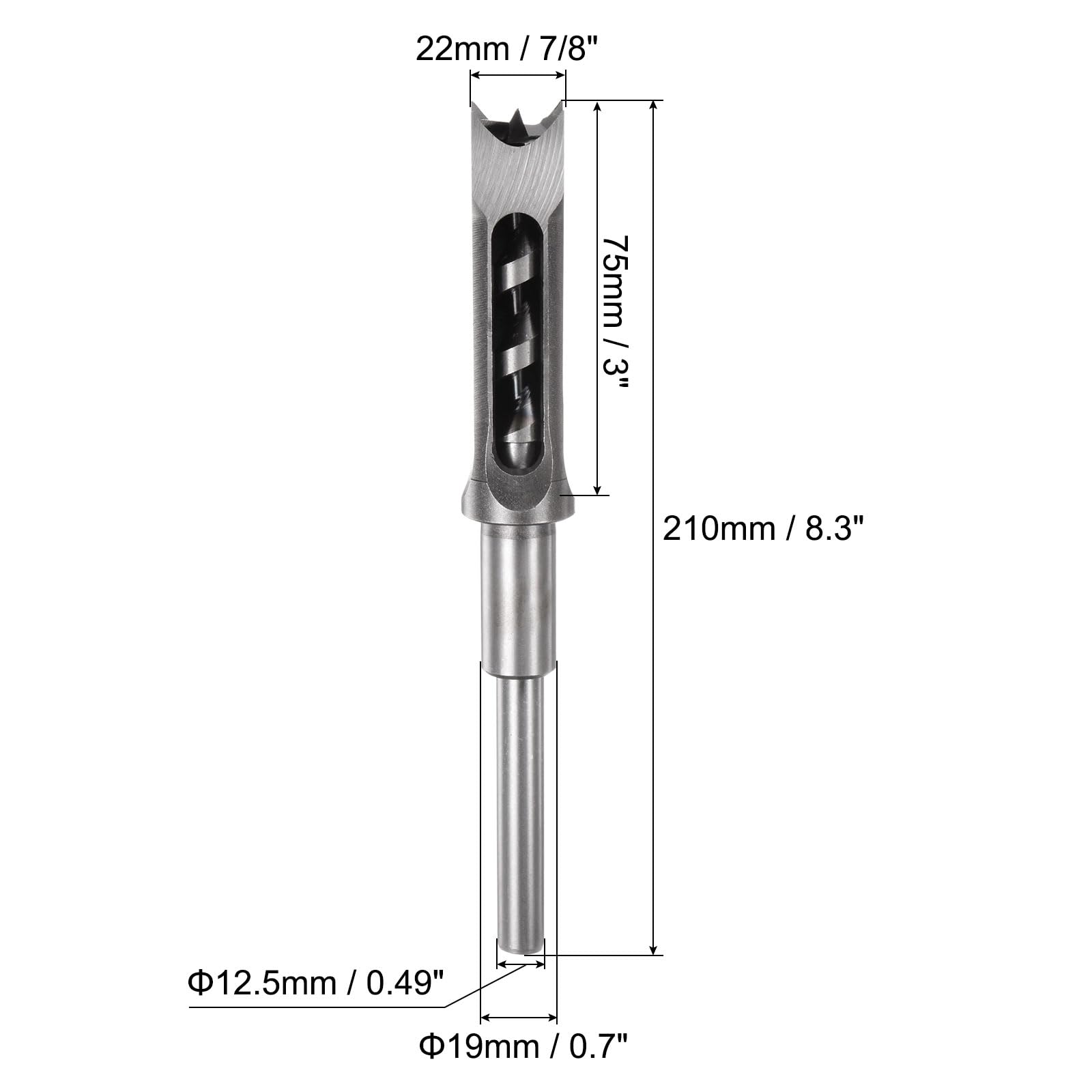 uxcell Square Hole Drill Bit, 7/8" High-Carbon Steel Hollow Chisel Mortise Power Tool for Woodworking - WoodArtSupply