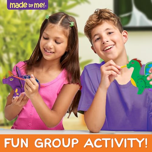Made By Me Paint Your Own 3D Dinos & Friends, Includes 3 Dinosaurs to Paint, 7 Acrylic Paints, Dino Stickers, Dinosaur Made from Wood, Custom Made By Me