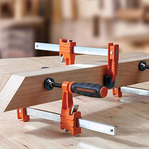 Jorgensen 2-Pack Steel Bar Clamp Set, 4-inch Light Duty, 300 Lbs Load Limit, for Woodworking Jorgensen
