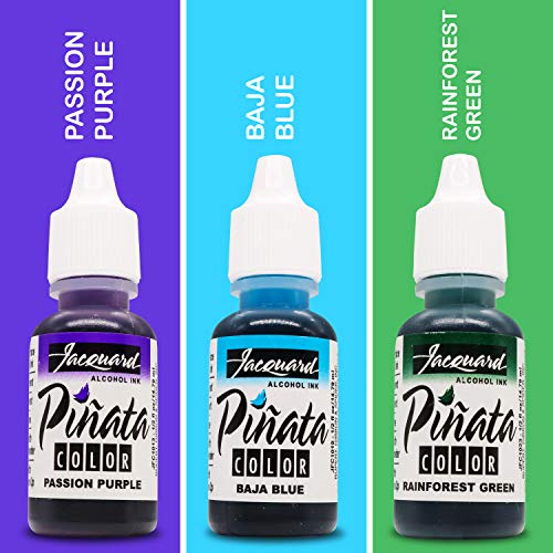 Jacquard Piñata Alcohol Ink Made in USA - Original Exciter Pack - 9 Colors  - 1/2 Ounce Bottles - Bundled with Moshify Blending Pen