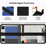 KALOUR Sketching Coloring Art Set - 38 Pieces Drawing Kit with Sketch Pencils,Watercolor Pencils,Charcoal,Brush,Eraser -Portable Zippered Travel Case KALOUR