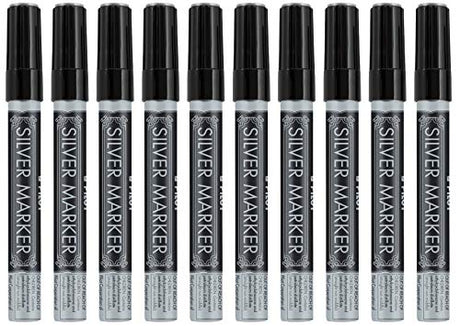 Pilot Silver Metallic Permanent Paint Marker, Extra Fine Point, 10-PACK(41600) PILOT