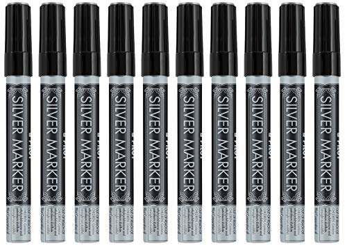 Pilot Silver Metallic Permanent Paint Marker, Extra Fine Point, 10-PACK(41600) - WoodArtSupply