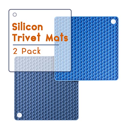BTaT- Trivets for Hot Pots and Pans, 2 Pack, Trivets, Silicone Trivet, Hot Plate Holder, Trivets for Hot Dishes, Hot Pot Holder, Silicone Trivet Mat, Brew To A Tea