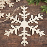 Group of 6 Unfinished Wood Snowflake Ornaments by Factory Direct Craft - Snowflake Wood Cutouts for Christmas Decorating and Holiday Displays (7-1/4 Factory Direct Craft