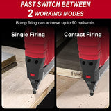 PowerSmart 20V Cordless Brad Nailer Kit, 18 Gauge Nail Gun, 2 in 1 Nail/Staple Gun with 4.0Ah Lithium-Ion Battery and Fast Charger, 18GA Nails PowerSmart