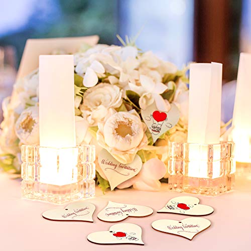 24 Pieces 4 Inch Natural Handmade Blank Wooden Heart Slices with Holes with 2m Natural Rope and 15 Colors 3 mm High Density Polyester Ribbon for Jetec