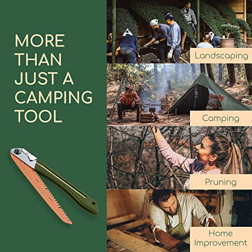 Folding Saw for Cutting Branches, 11.4", a Camping Saw Made with SK5 Steel, Folding Hand Saw, Survival Saw with a Secured Design, Folding Camp Saw LAGOM