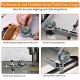 Neoteck 0-1'' Digital Dial Indicator Table Saw Gauge with 3.2inch Long Anodized Aluminum Bar for Aligning and Calibrating Work Shop Machinery Table Neoteck