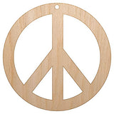 Peace Sign Unfinished Craft Wood Holiday Christmas Tree DIY Pre-Drilled Ornament Sniggle Sloth