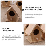 ARTIBETTER 5pcs Finch Breeding for of Home Decor Party to Imitation Paintable Handmade Tiny Easter Country Wooden Mini Throstle Outdoors Nest Pendant ARTIBETTER