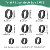 UNICRAFTALE 18Pcs Black Stainless Steel Plain Band Ring 9 Sizes Laser Inscription Blank Finger Ring Metal Hypoallergenic Wedding Classical Ring for UNICRAFTALE