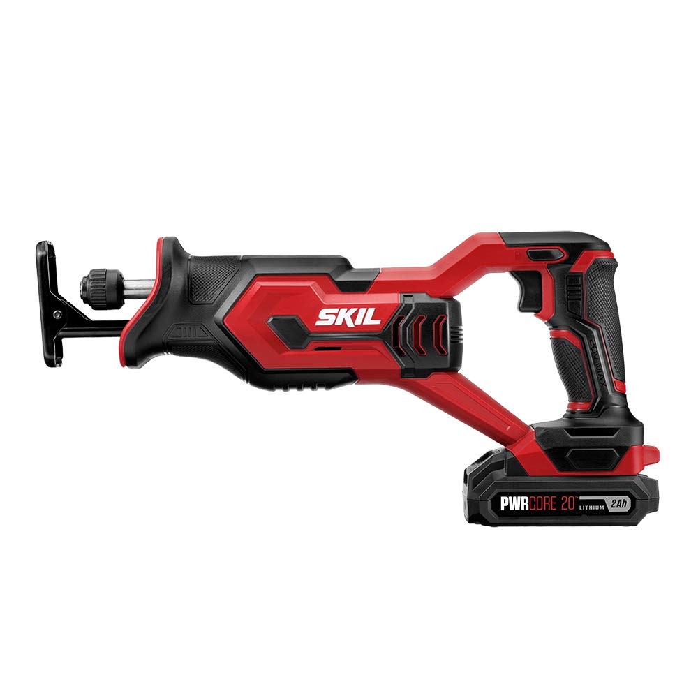 SKIL 20V 4-Tool Combo Kit: 20V Cordless Drill Driver Reciprocating Saw, Circular Saw and Spotlight, Includes Two 2.0Ah PWR CORE Lithium Batteries and Skil