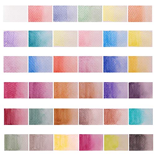 MONT MARTE Signature Metallic Watercolor Set, 37 Piece Pearl Paint, 36 Vibrant Colors, 1 Paint Brush MONT MARTE