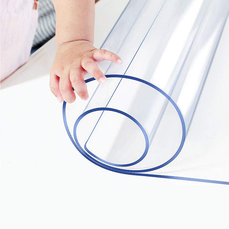 24x72 Inches Clear Plastic Dining Room Table Protector Desk Cover Wooden Furniture Topper Transparent Tablecloth Wipeable Vinyl PVC Waterproof for Wadrac