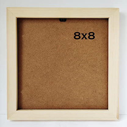 8x8 Photo Frame Solid Wood Frame Square 8x8 Picture Frame. Environmental Protection, no Paint. Protection Panel Plastic Material. Wall or Tabletop