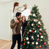 SEWACC Unfinished Wooden Christmas Ornaments 30pcs Christmas Wooden Slices DIY Blank Wood Cutouts for Crafts Centerpieces Christmas Decorations SEWACC