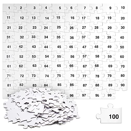 100-Piece DIY Make Your Own Jigsaw Puzzle Kit, Bulk Large Blank Puzzles to Draw on for Guest Book, Wedding, Party, Anniversary, Kids Birthday,