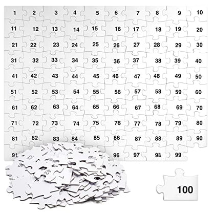 100-Piece DIY Make Your Own Jigsaw Puzzle Kit, Bulk Large Blank Puzzles to Draw on for Guest Book, Wedding, Party, Anniversary, Kids Birthday,