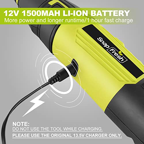 12V Cordless Rotary Tool Kit, 7 speeds, 77 Accessories, 2 attachments, Flex Shaft, Universal keyless chuck,1 hour Quick Charging, for Cutting, SnapFresh