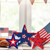 Whaline 3 Sizes 4th of July Wooden Stars Cutouts Patriotic Wooden Stars Unfinished Blank Slice Ornament for Independence Day Christmas Farmhouse Home Whaline
