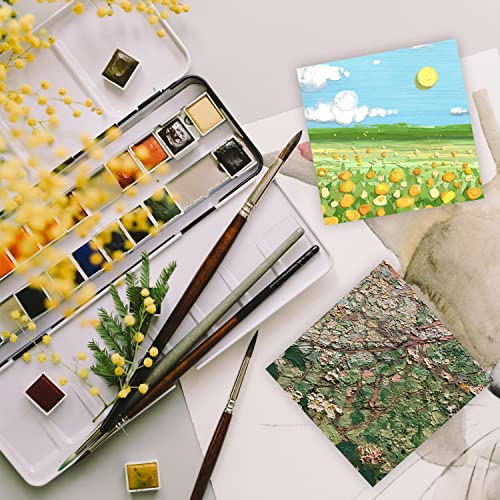 FSWCCK 10 Pcs 6x6 Wood Panel Boards, Unfinished Wood Canvas Wooden for Crafts, Painting Canvas, DIY Art Projects, Pouring, Arts Use with Oils, FSWCCK