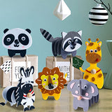 Animals Craft Kit - Educational Toys for Kids, Felt Craft Kit Including 6 Wild Friends, Elephant Zebra Panda Lion Raccoon Giraffe, DIY Activity Coola