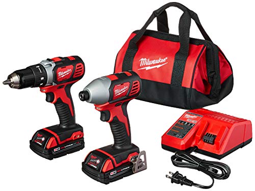 Milwaukee 2691-22 18-Volt Compact Drill and Impact Driver Combo Kit - WoodArtSupply