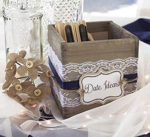 4" Square Rustic Wood Planters with Plastic Liner - Set of 2 Accent Decor