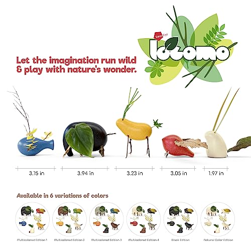 Taksa Toys Locomo Family I Open-Ended Waldorf Educational Outdoor Play Figures, Wooden Animal Montessori Toys for Kids 3 4 5 6 7+ for Childs Learning Taksa Toys