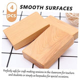COHEALI 4pcs Carved Wood Block Toy Unfinished Wood Cubes Wood Whittling Kit Basswood Carving Blocks Unfinished Wood Blocks Kid Blocks Kid Craft Small COHEALI
