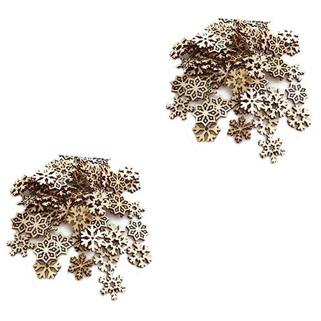 NOLITOY 100 Pcs Home Decorations Decor Gift Tags for Presents Christmas Unfinished Wood Slices Christmas Wooden Cutout Snowflake Ornaments Wooden NOLITOY