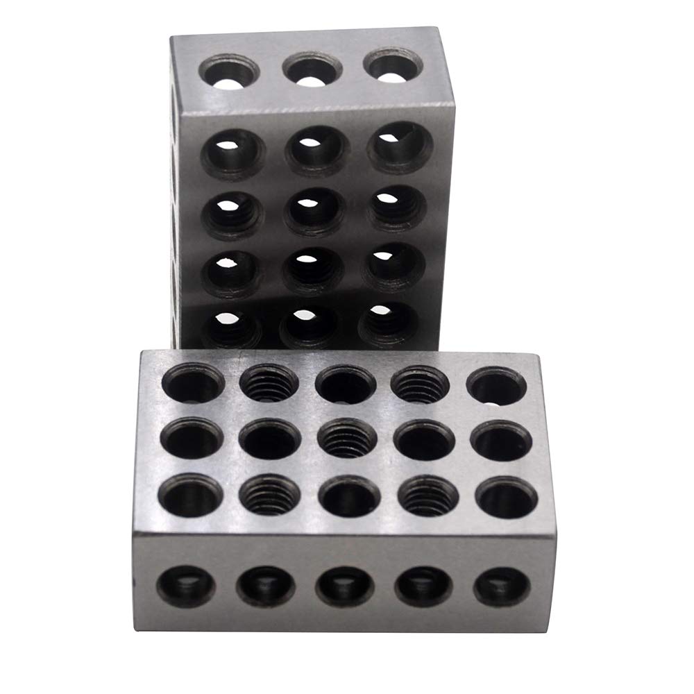 Oudtinx 1-2-3 Blocks Matched Pair Hardened Steel 23 Holes (1"x2"x3") Set Precision Machinist Milling Oudtinx