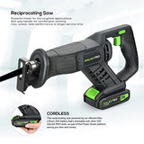 GALAX PRO Reciprocating Saw, Cordless Reciprocating Saw with battery, 0-3000RPM, 20V 2.0Ah Cordless Saw, 3pcs 6-inch Wood Saw Blade & 2pcs 6-inch GALAX PRO