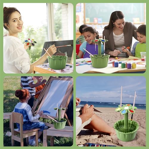 SOTER Paint Brush Cleaner All-In-One Solution For Artists - Includes Paint Brush Holder, Rinse Cup, And Paint Palette Your Ultimate Artistic SOTER