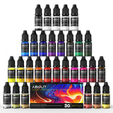 Alcohol Ink Set, 30 Bottles Vibrant Colors Concentrated Alcohol-Based Ink, Metal Dyes, for Resin Petri Dish Making, Epoxy Resin Art, Tumbler Cup About life