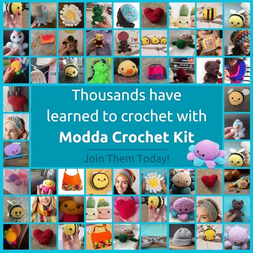 Modda Crochet Kit for Beginners with Video Course, Includes 20 Color of Yarns, Needles, Hooks, Accessories Kit, Canvas Tote Bag, Crochet Starter Kit