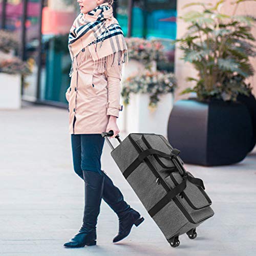 LUXJA Rolling Tote Compatible with Cricut Explore Air (Air2) and Maker, Carrying Case with Wheels and Storage Pockets Compatible with Cricut Die-Cut - WoodArtSupply