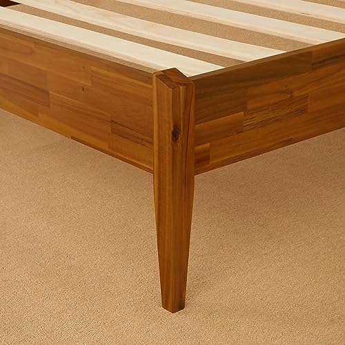 Bme Dinkee King Bed Frame Wood 15 Inch - Solid Wood Platform Bed Frame - Japanese Joinery Bed - Modern & Minimalist Style - Wood Slat Support - Easy