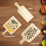 PYD Life 12 Pack Plywood Sublimation Cutting Board Blanks with Handle 9 x 5.5 Inch,Rectangle Wood Chopping Board for Sublimation DIY Craft Christmas PYD Life