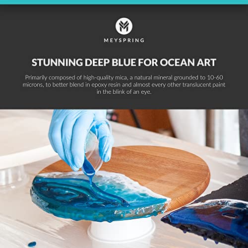 MEYSPRING Pacific Blue Epoxy Resin Color Pigment - 50 Grams - Great for Resin Art, Epoxy Resin, and UV Resin - Mica Powder for Epoxy Resin MEYSPRING