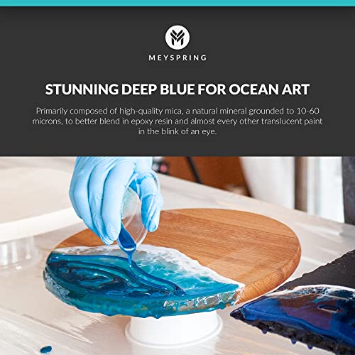 MEYSPRING Pacific Blue Epoxy Resin Color Pigment - 50 Grams - Great for Resin Art, Epoxy Resin, and UV Resin - Mica Powder for Epoxy Resin - WoodArtSupply