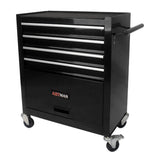 SEHAONOHOME 4 Drawers Rolling Tool Chest Cabinet with Wheels, Tool Storage Cabinet and Tool Box Organizer for Garage Warehouse Workshop, Black SEHAONOHOME